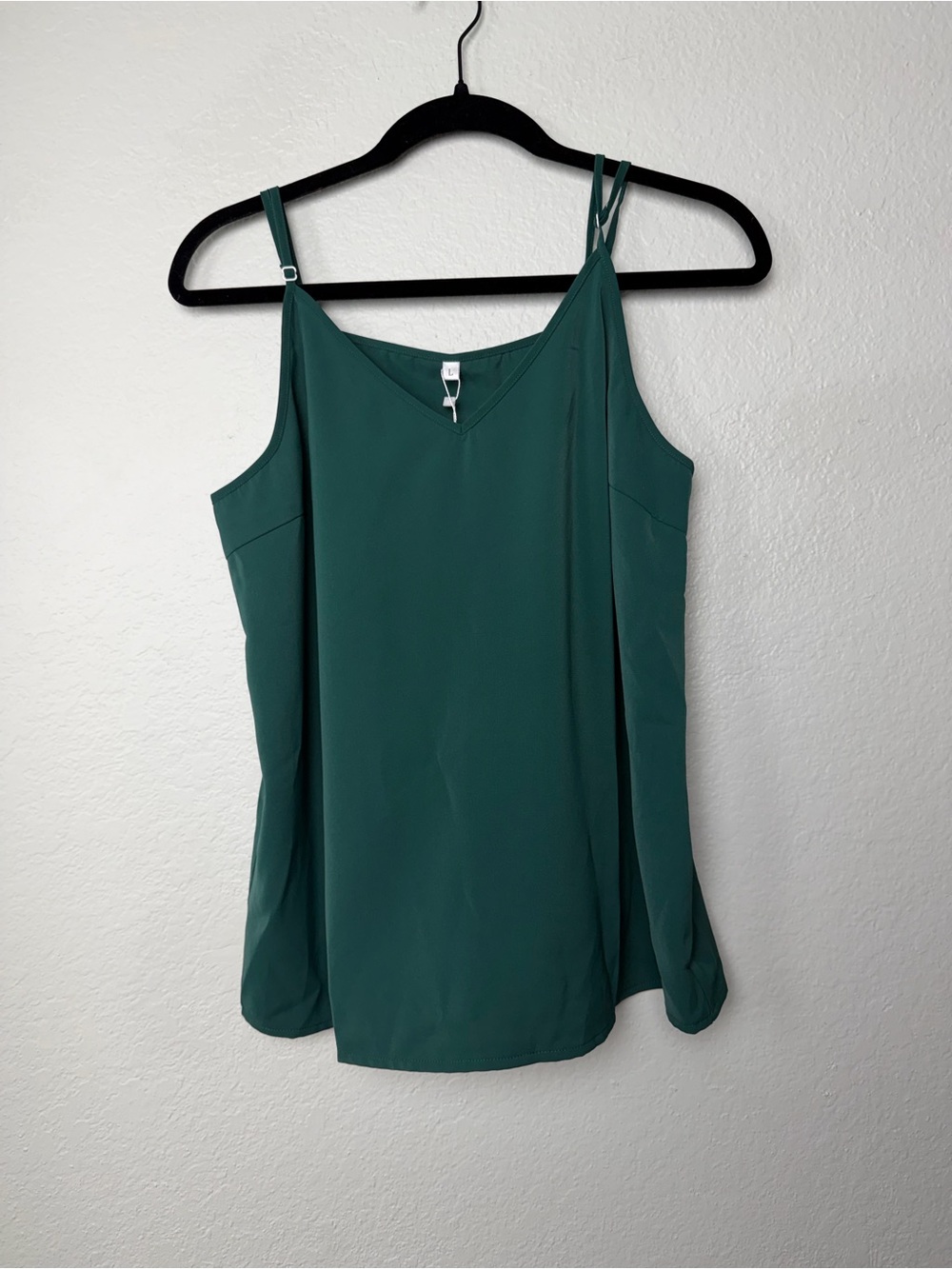 V-Neck Forest Green Spaghetti Strap Camisole